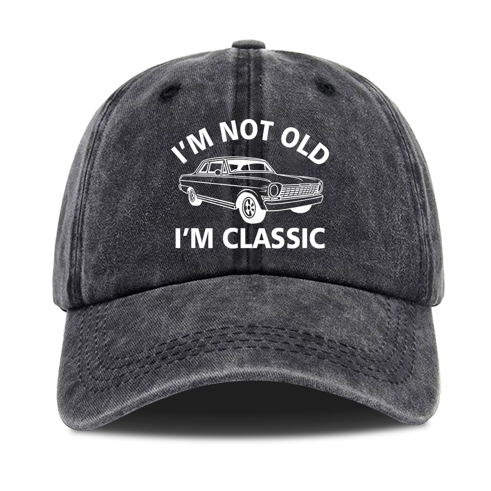 Unisex-Adult Classic Vintage Black Cotton Baseball Cap, One Size Fits Most, S...