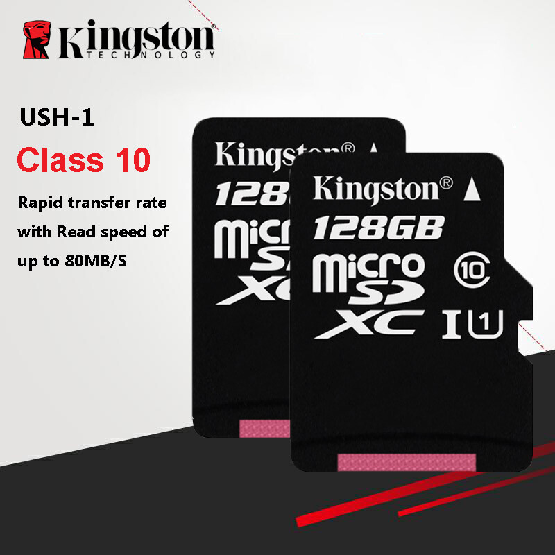 Original Kingston Class10 U1 256GB MicroSDXC Flash Memory TF Card With Adapter