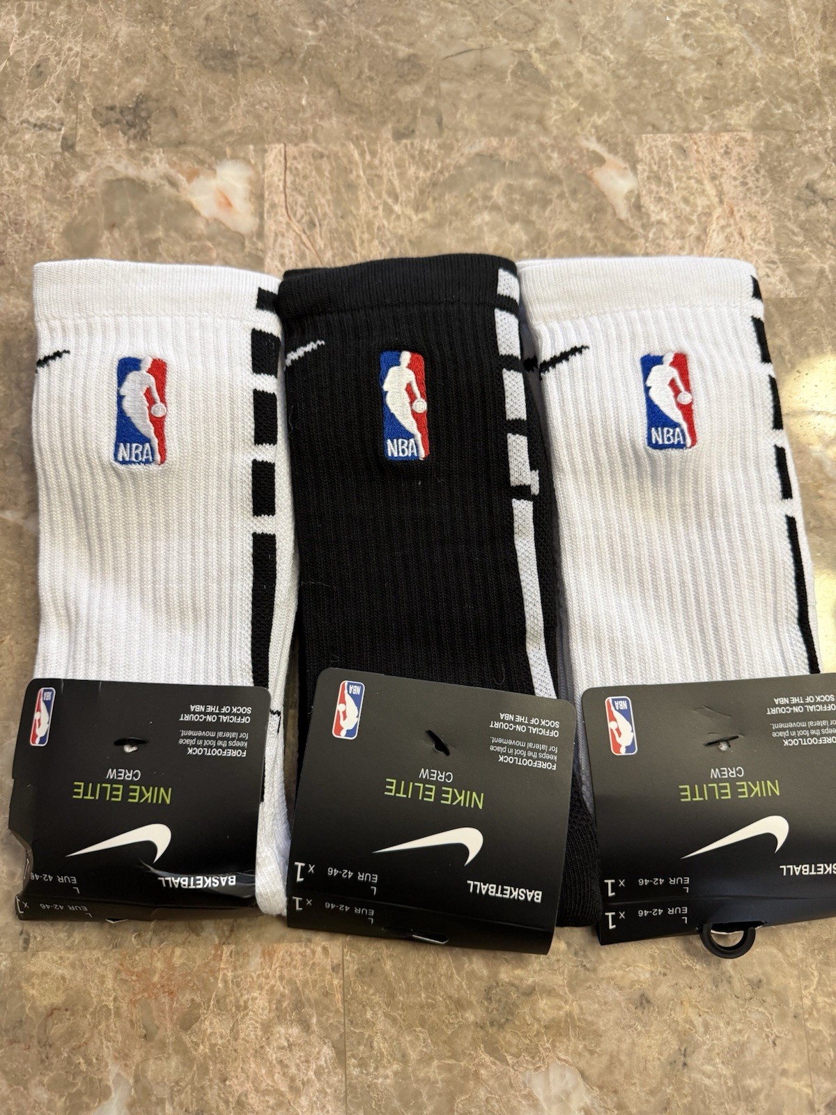 Nike NBA Elite DRI-FIT  Socks  3 Pair Large
