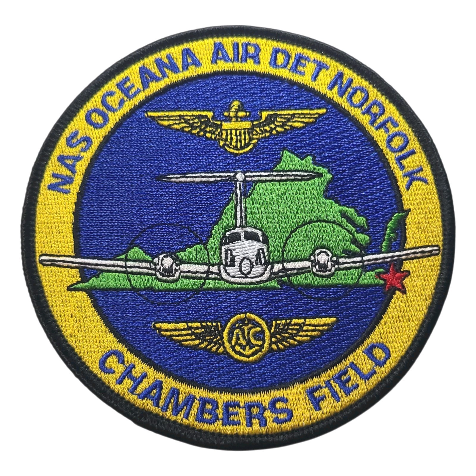 NAS Oceana Naval Air Station Norfolk Virginia Air Detatachment Patch 4" Navy