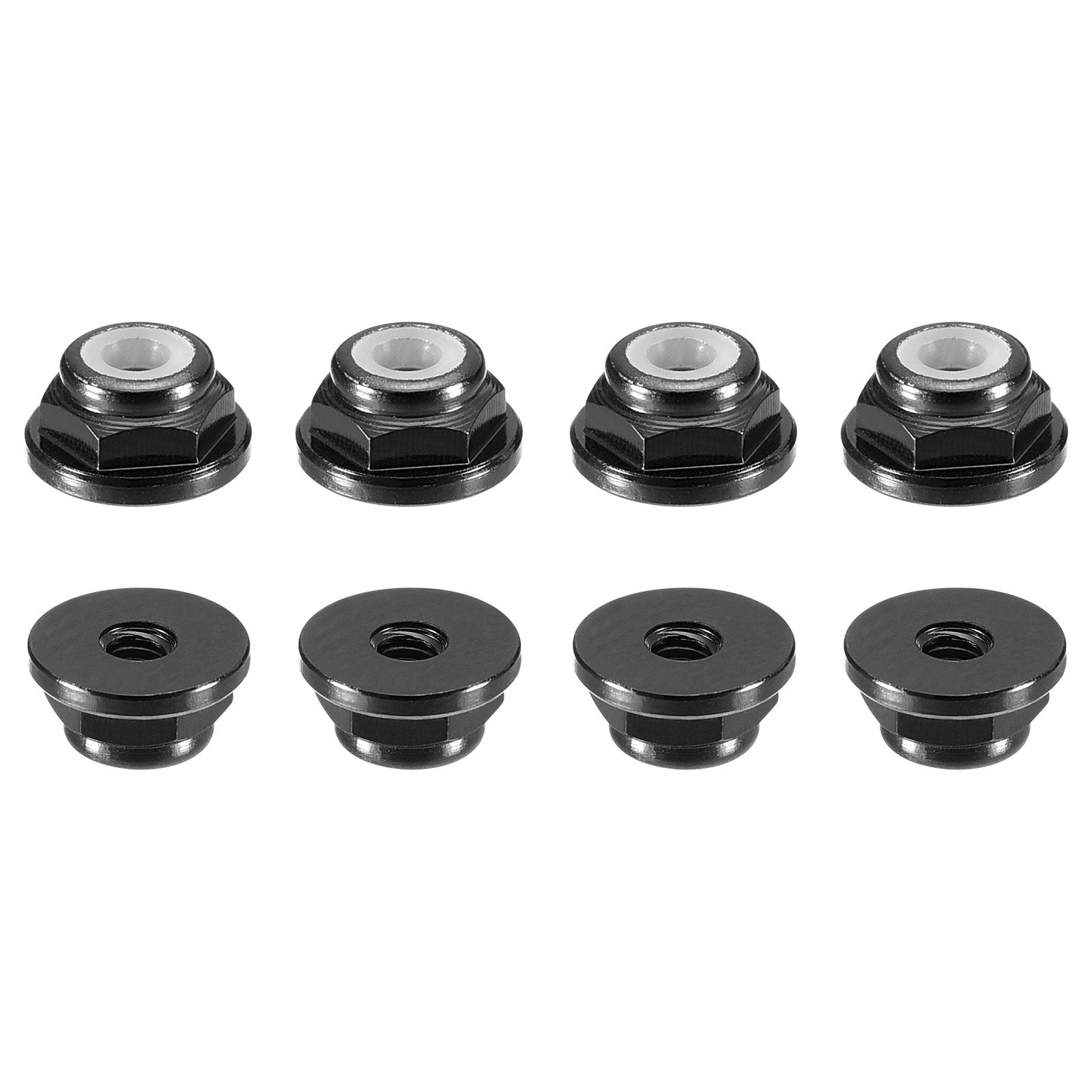 Nylon Insert Hex Lock Nuts, 8pcs - M2x0.4mm Self-Locking Nut(Black)