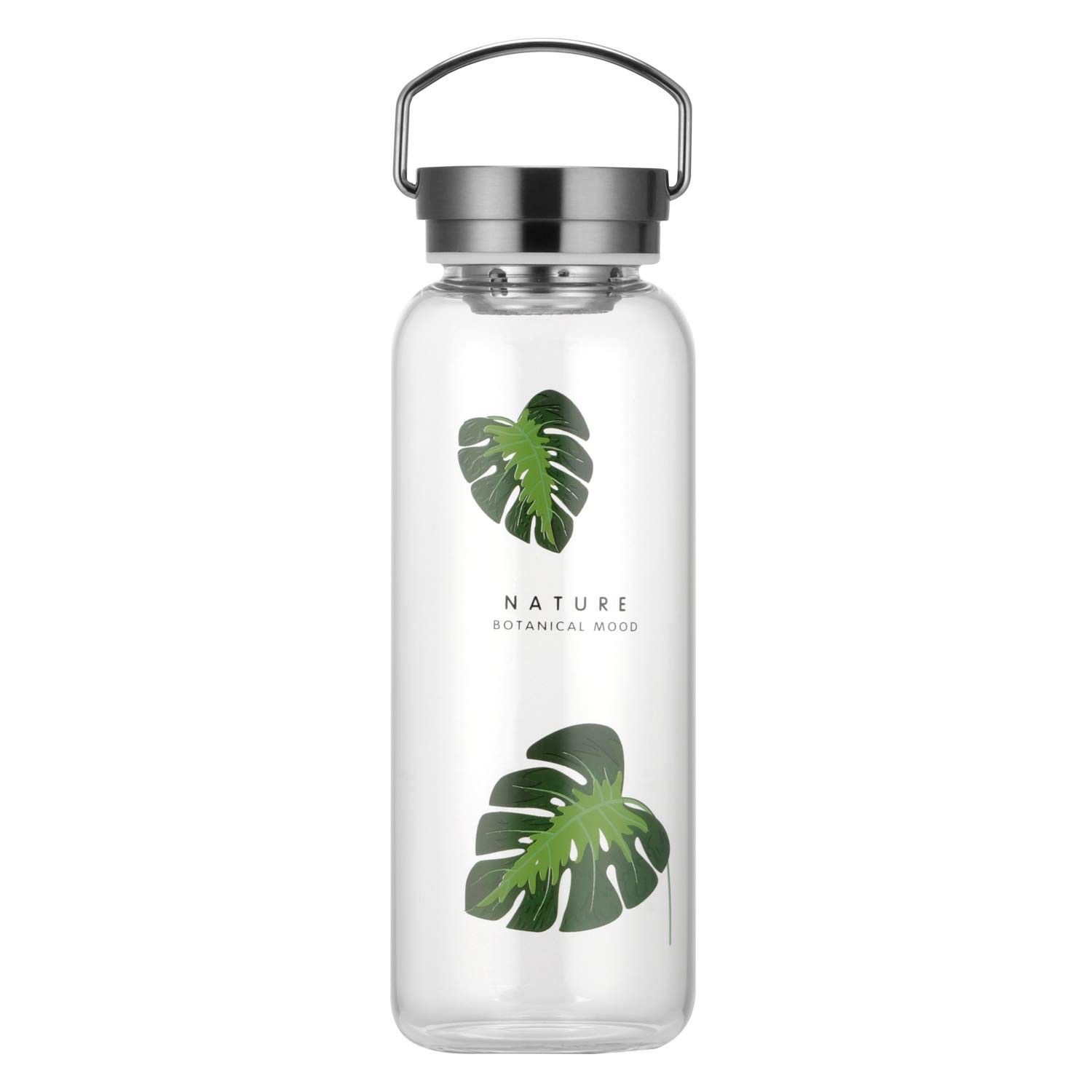 32 oz Glass Water Bottle Wide Mouth with Neoprene Sleeve, Bpa