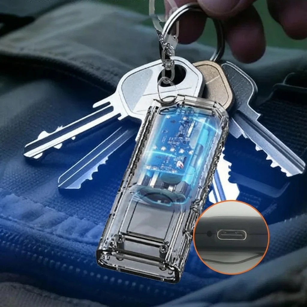 Powerful Mini LED Keychain Flashlight USB Rechargeable Waterproof EDC SOS Light