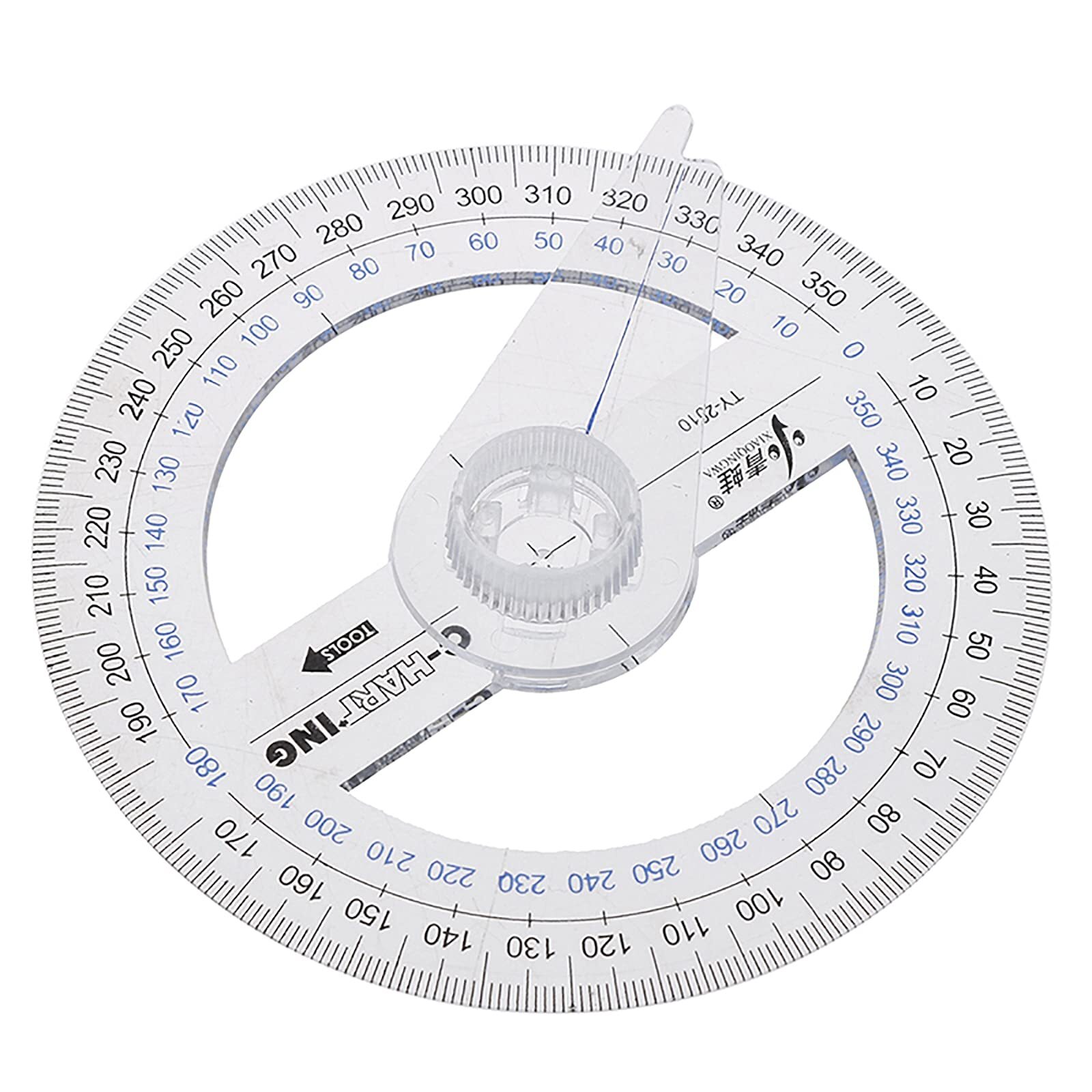 360° Protractor Pack of 5 Protactors Plastic Protractor Math Protractors Clea...