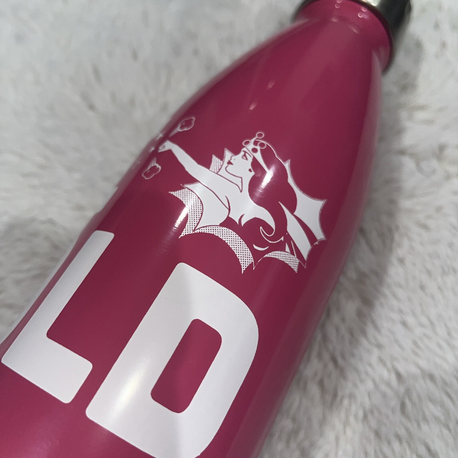 Benefit Makeup Water Bottle Pink Metal