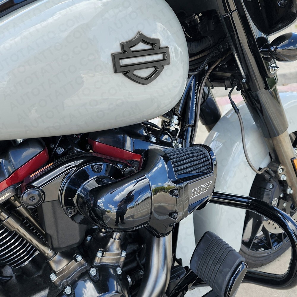 Harley CVO Custom Tank Logo Emblems, Flat Black Double Layer (set of 2)