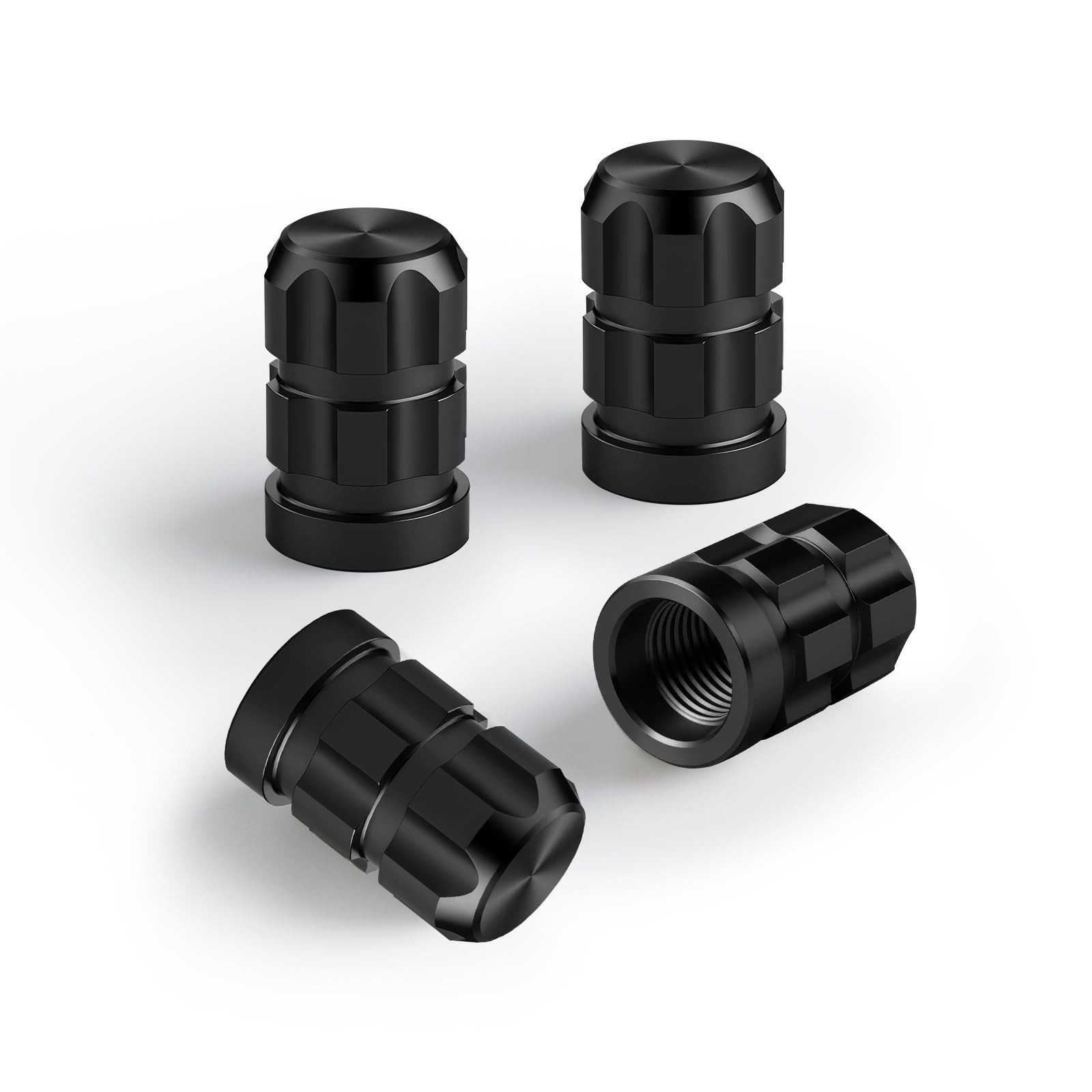 Aluminum Alloy Tire Valve Stem Caps, 4PCS Universal Dustproof Air Caps for Ca...