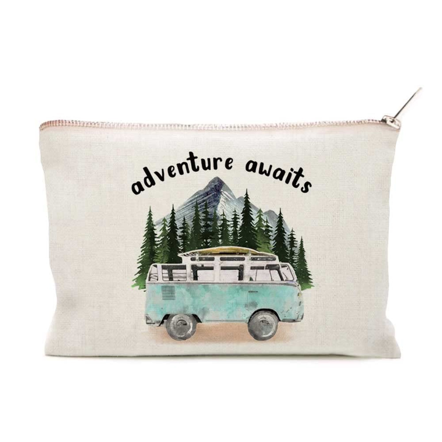 Adventure Waits Bag, Travel Makeup Cosmetic Bags, Organizer Case, Toiletry Ba...