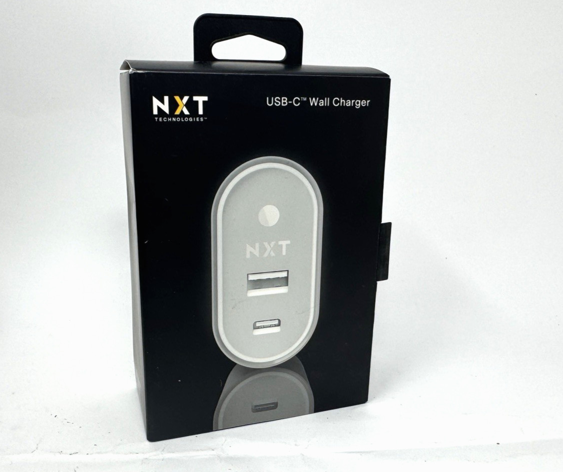 NXT Technologies Rapid Wall Charger w/Two USB Ports USB-C and USB-A (NX59493)
