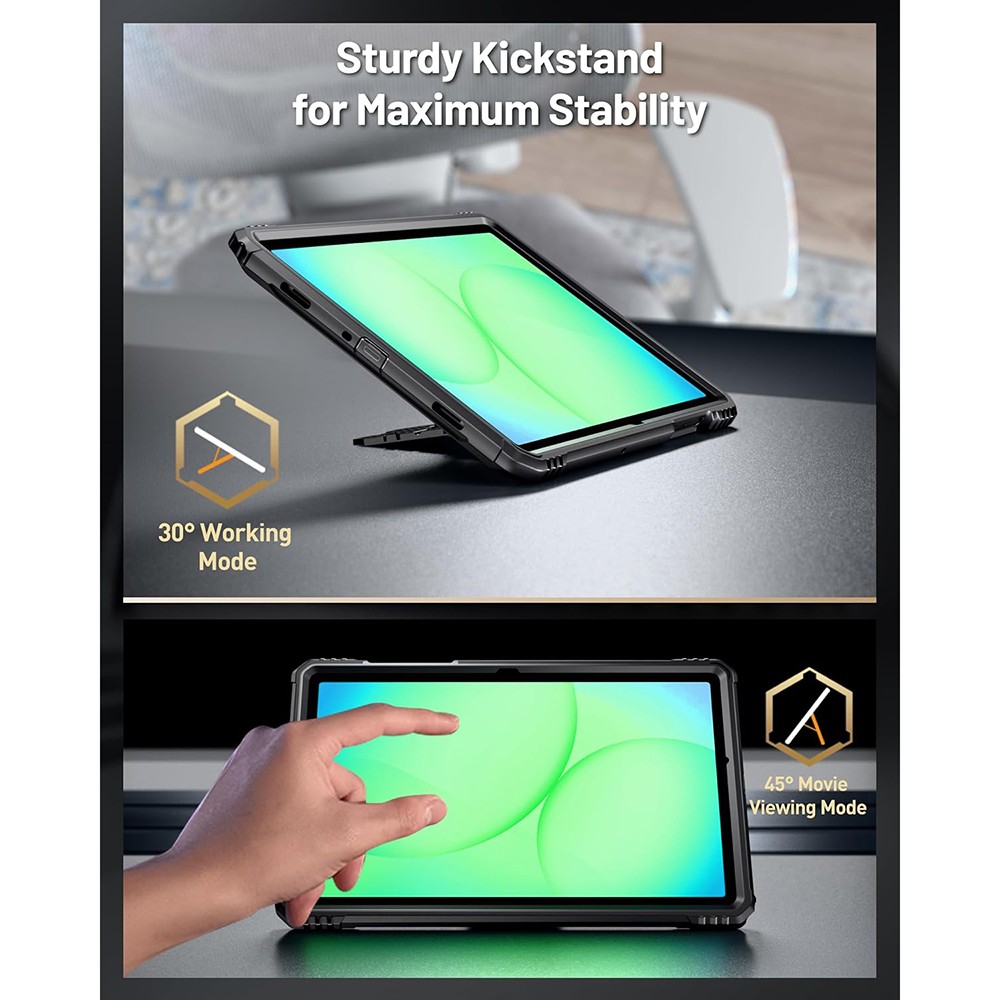 Kickstand Tablet Case For Galaxy Tab A11 Plus / A9 Plus Shockproof Cover Black