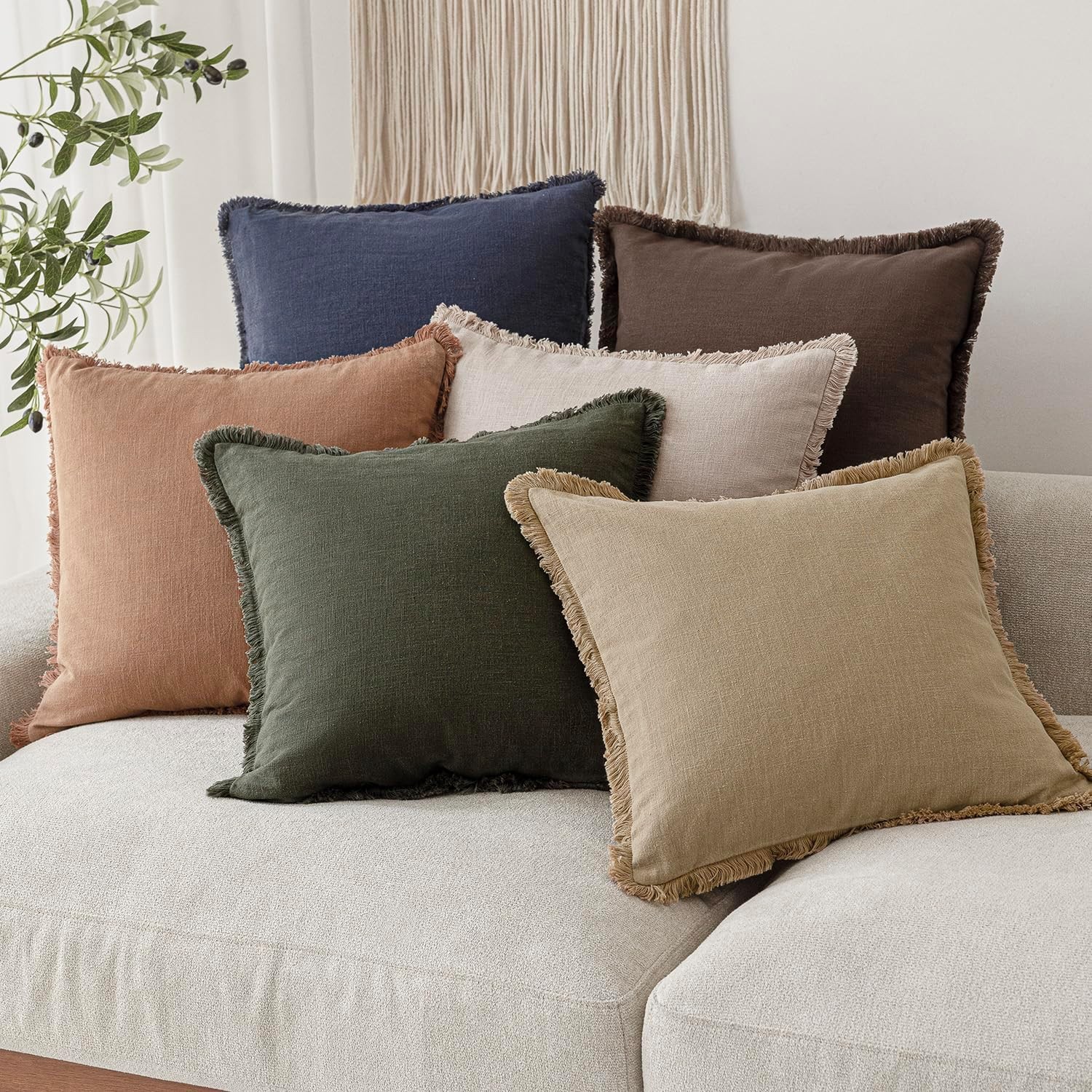 Foindtower Decorative Linen 20" x 12" (Pack of 1), Reddish Brown