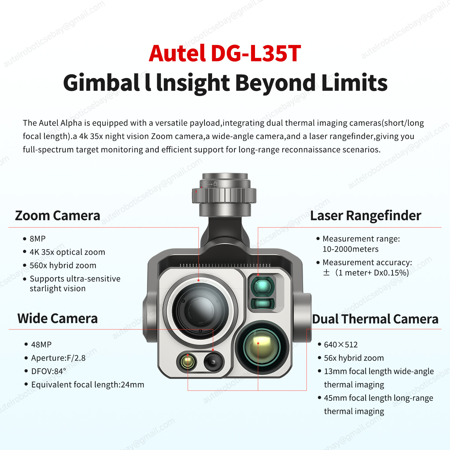 Autel Alpha Drone L35T Gimbal Multipurpose Industrial Application No Tariffs