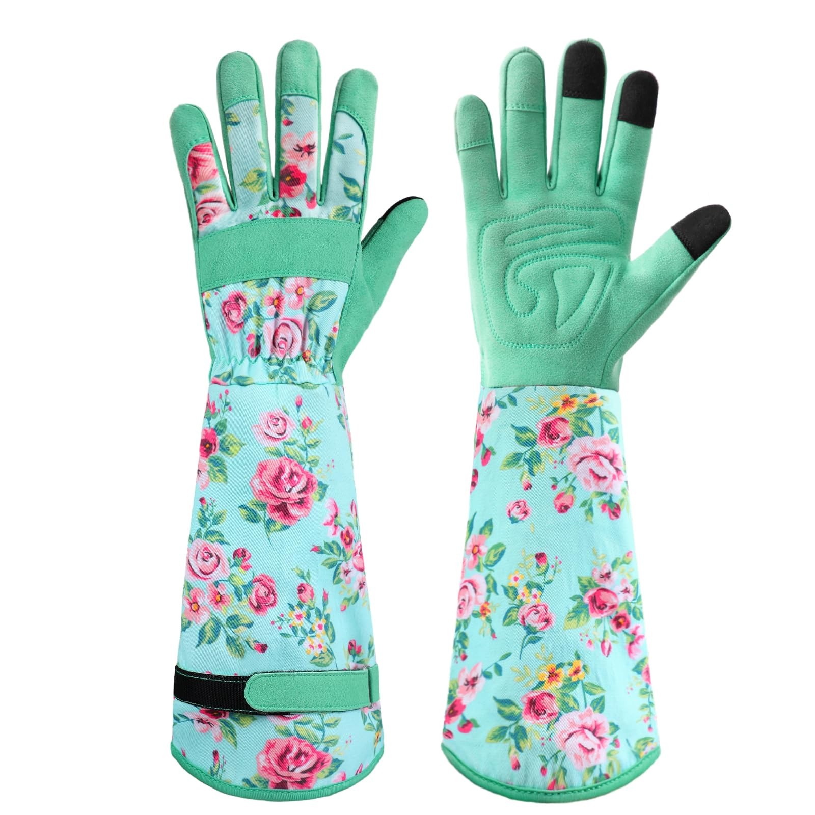 Ymomode Garden Gloves for Women - Long Sleeve Medium (Pack of 1), Green