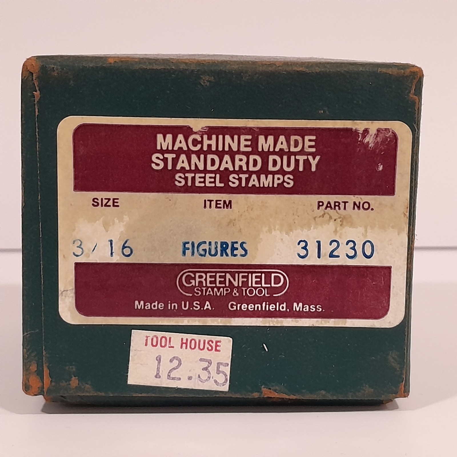 Greenfield 3/16 Steel Number Figure Stamp Set Original Box Part 31230 USA