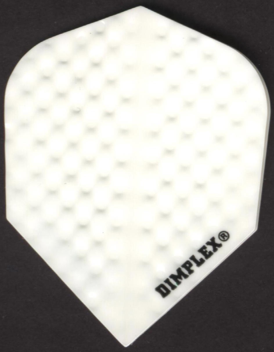 All White Dimplex Dart Flights: 3 per set