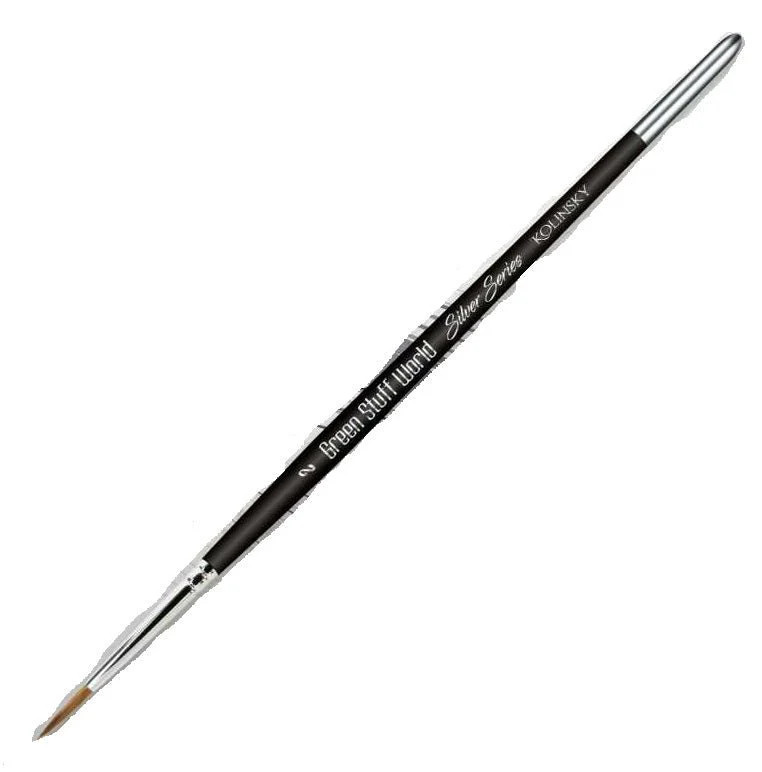 Green Stuff World for Models and Miniatures Silver Series Kolinsky Brush - Size