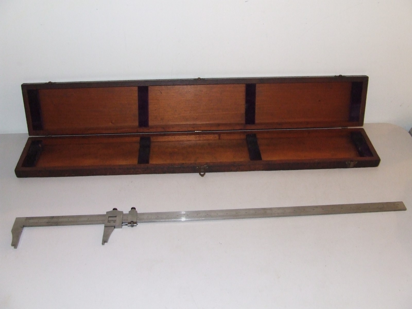 Huge 37" Brown & Sharpe Providence # 570 Vernier Caliper with Original Wood Box