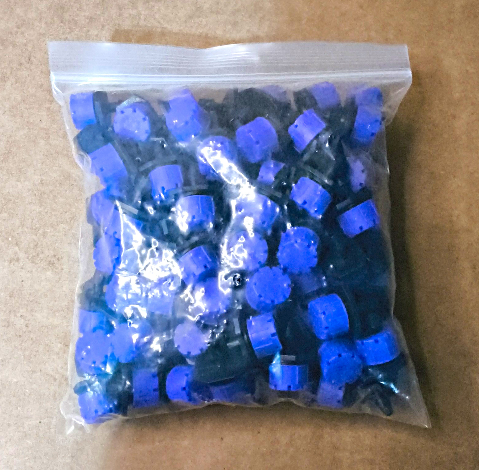 360 Degree Drip Irrigation Emitters, Plastic, Purple/Black, 100 Pack