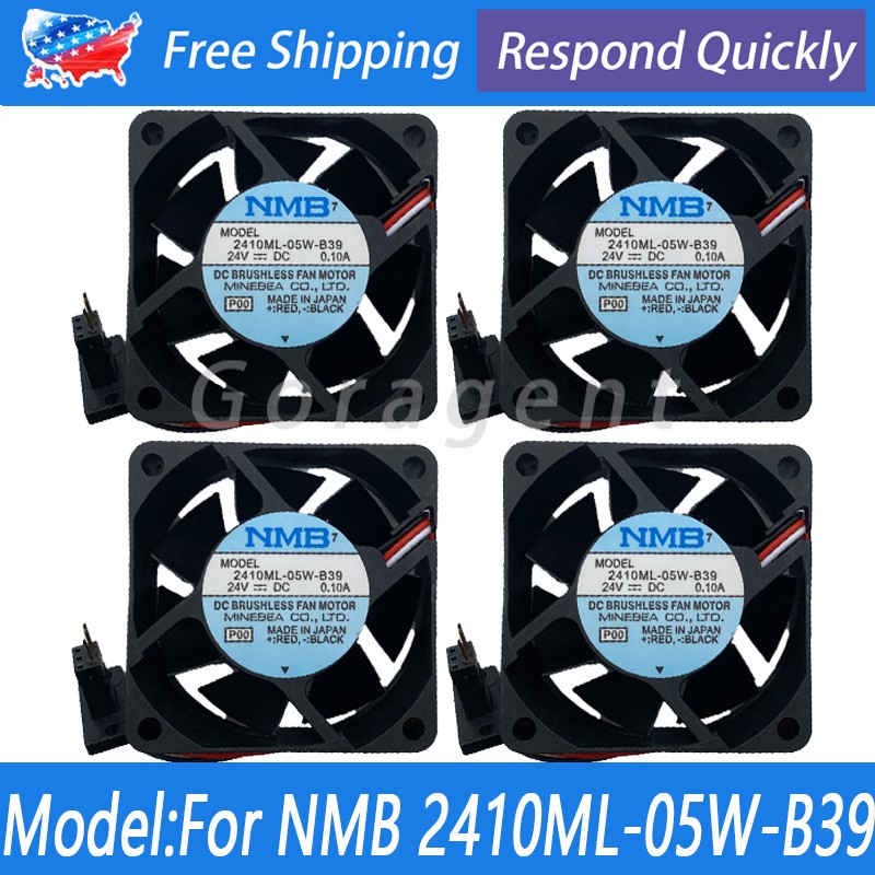 4PCS 24V 3-Pin Inverter Cooling Fan Axial Fan For NMB 2410ML-05W-B39 60*60*25MM
