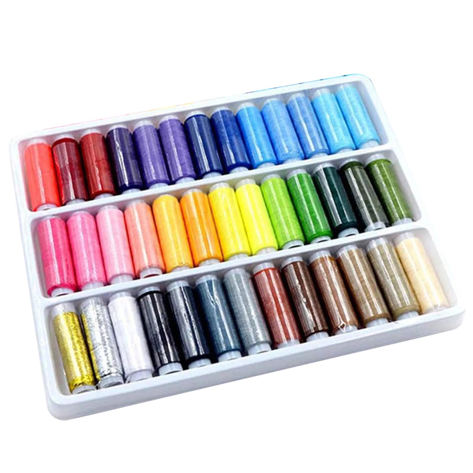 39Pcs Colored Sewing Thread Set Mixed Colors Polyester Spool Fits Many Brands