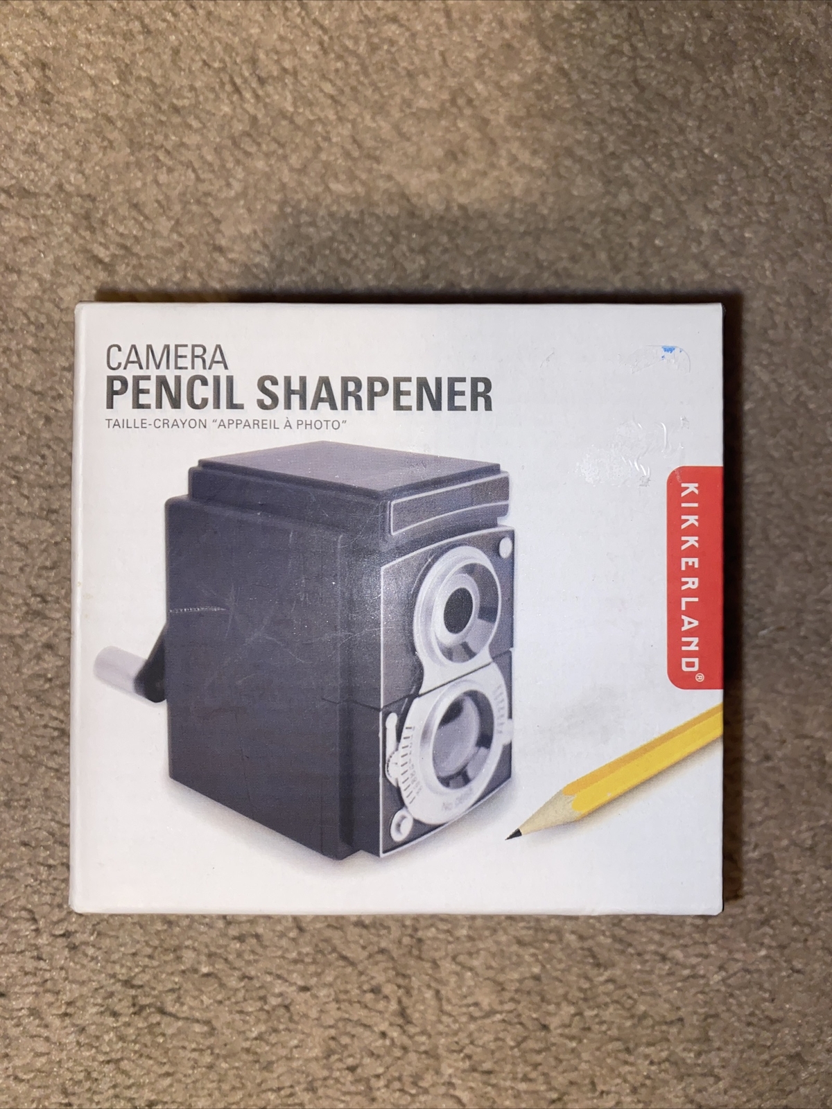 Kikkerland Vintage Camera Shaped Plastic Pencil Sharpener, Black SC12