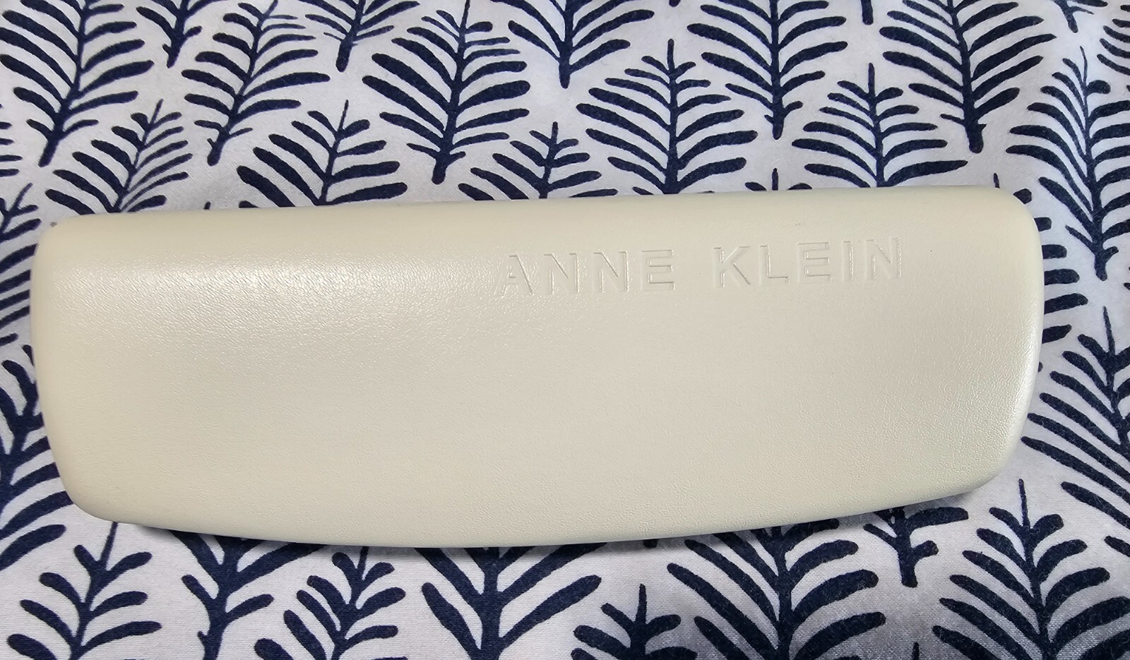 NEW Anne Klein Glasses Hard Protective Snap Case Ivory Long 6.5" Width 2.5"