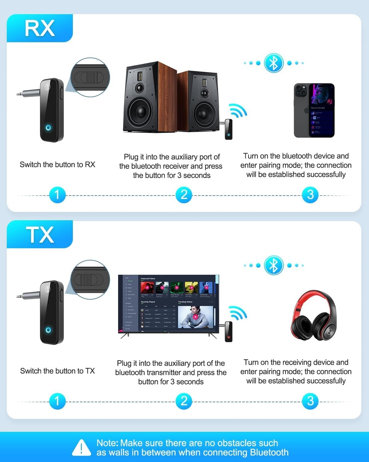 Portable Bluetooth Receiver-Transmitter for Seamless Audio Streaming on the Go