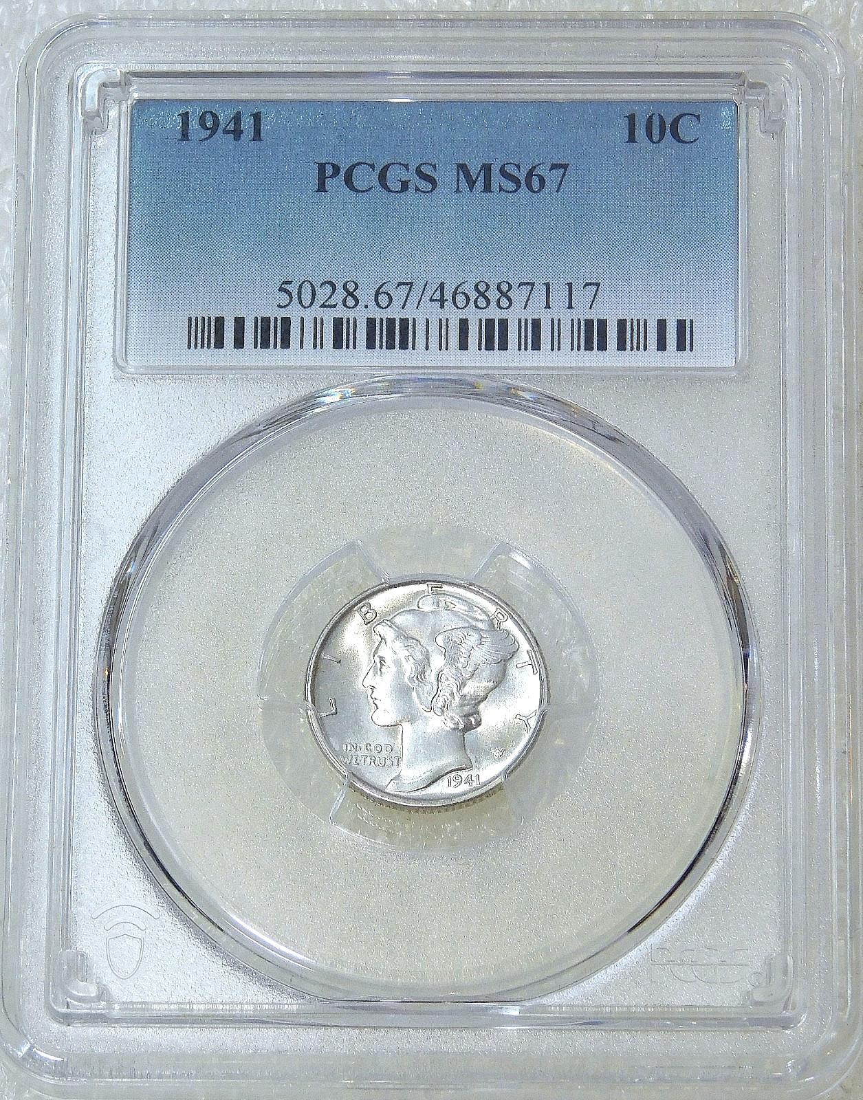 1941 P Mercury Dime PCGS MS67 White Frosty Luster PQ Beauty New Holder #E315K