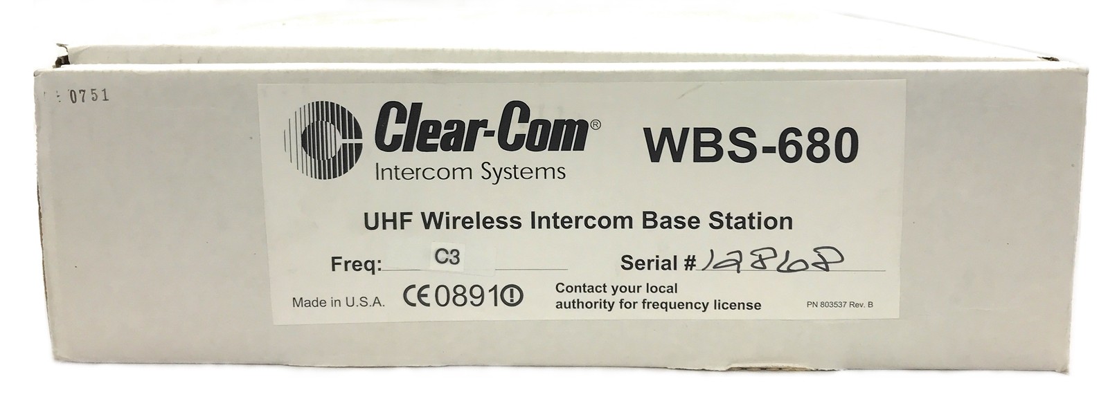 NEW Clear-Com WBS680 2-Channel UHF Wireless Rackmount Intercom Base Station