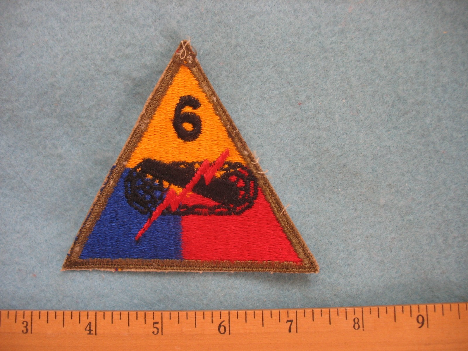 Original used WWII US Army 6th Armored Division shoulder patch