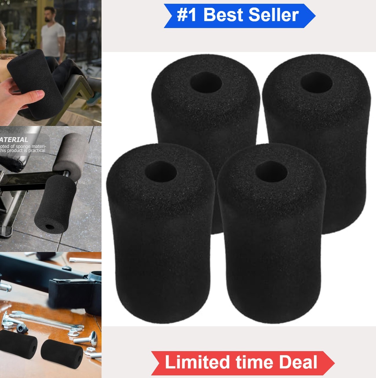Foam Roller Replacement Covers 4 Pack Sponge Pads for Gym Exercise Equipment