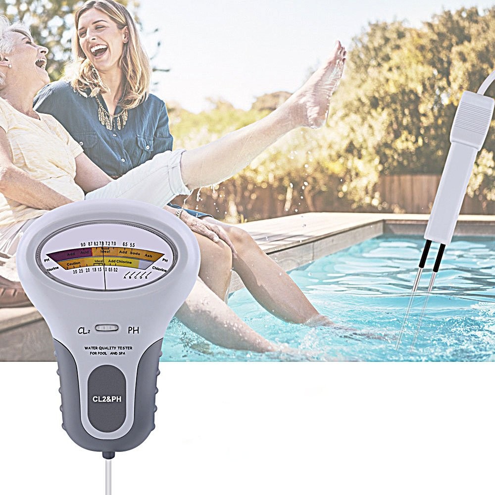 Swimming Pool Kit Meter Chlorine Digital PH Water Quality Tester Level MonitorCW