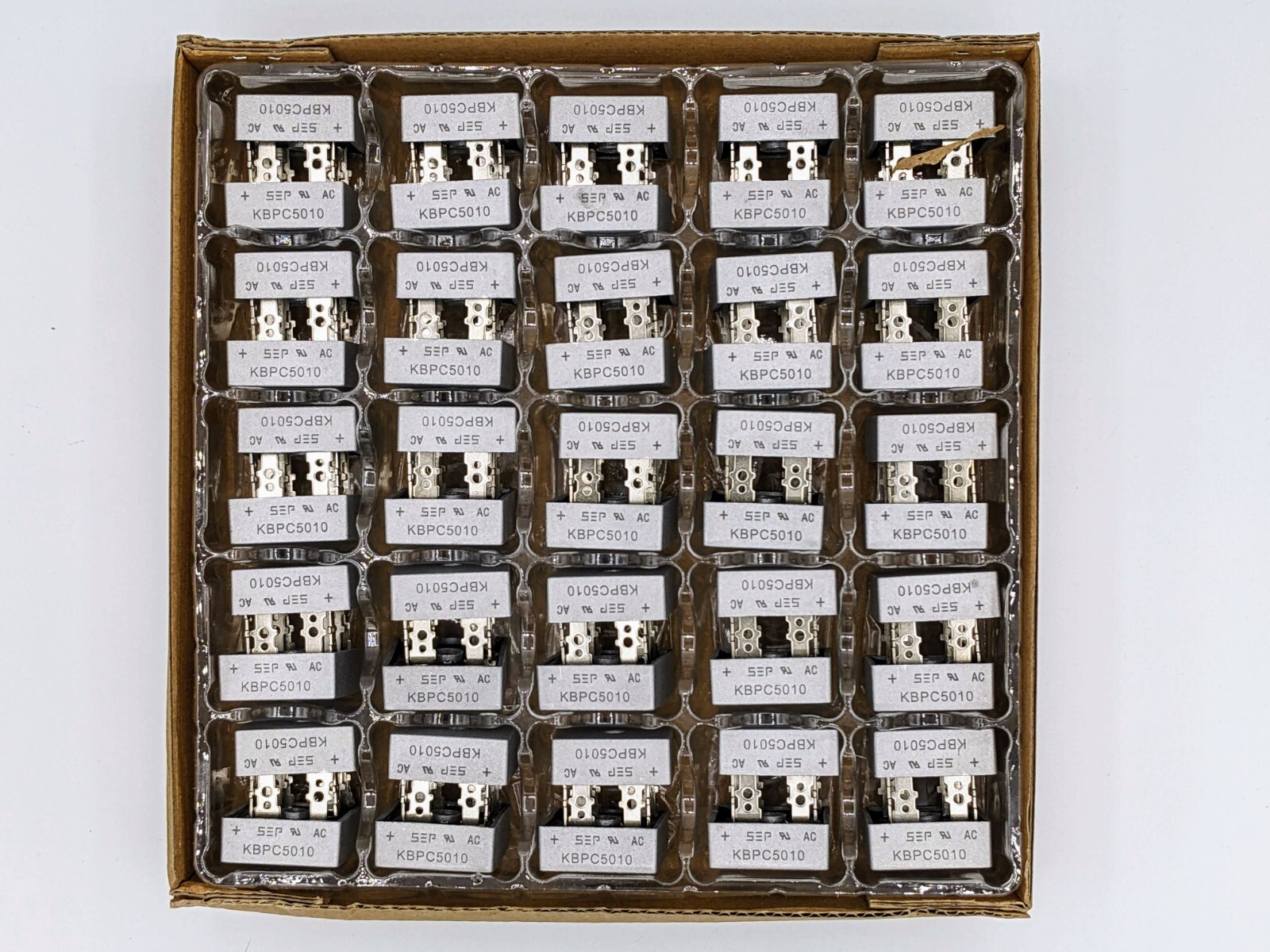 50 Pcs 1000V 50A Metal Case Single Phase Diode Bridge Rectifier KBPC5010 50X