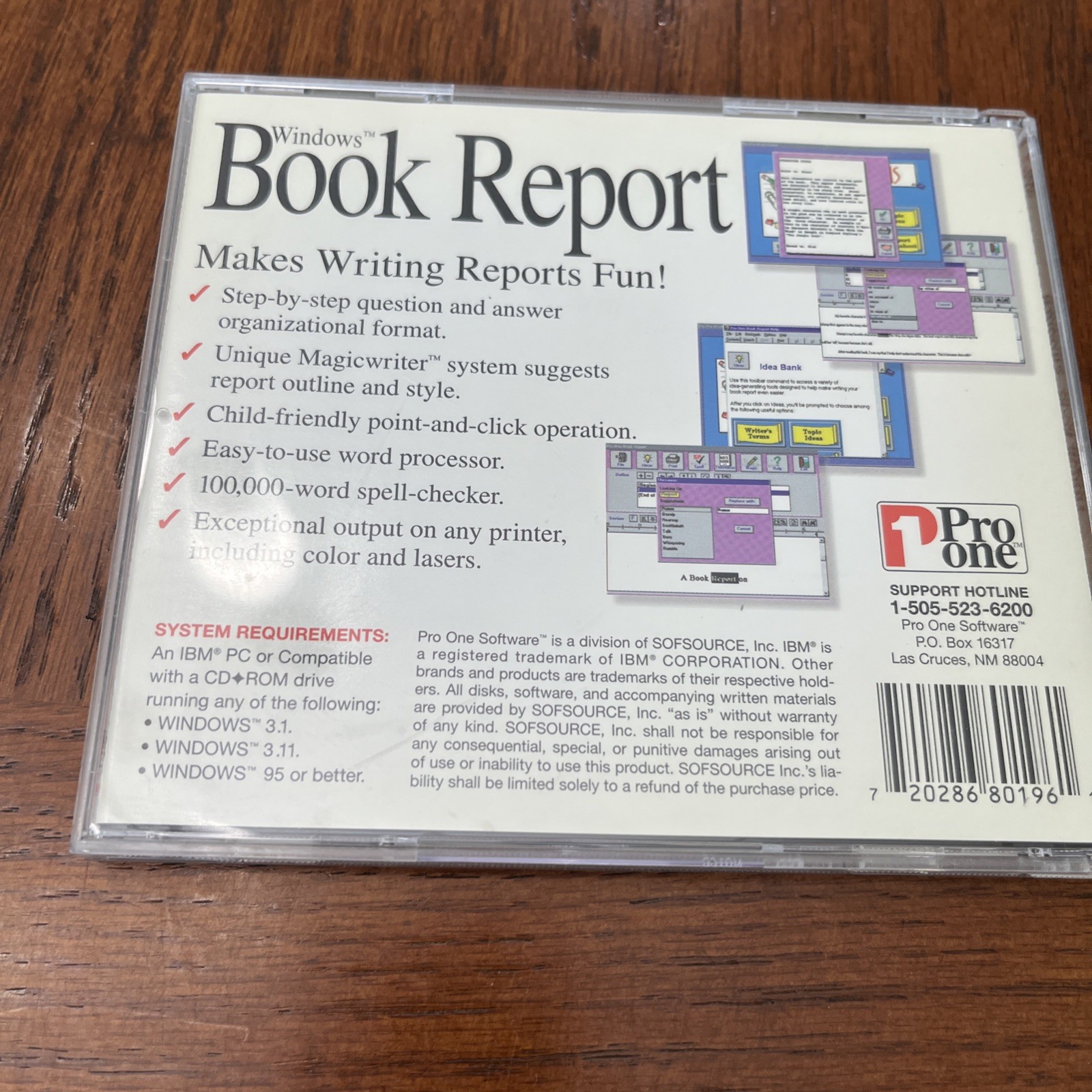 Book Report Pro One CD ROM For Windows 3.1 users