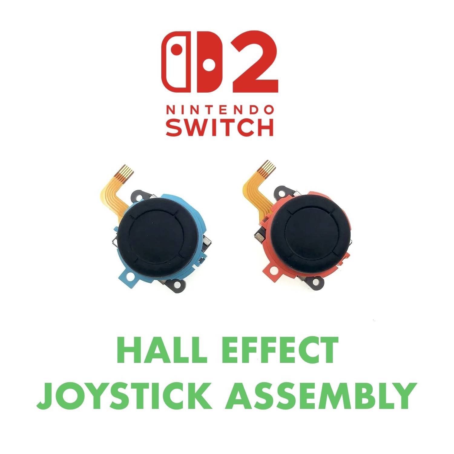 Nintendo Switch 2 - Hall Effect Joy-Con Joystick Assembly 2 Pack Blue/Light Red
