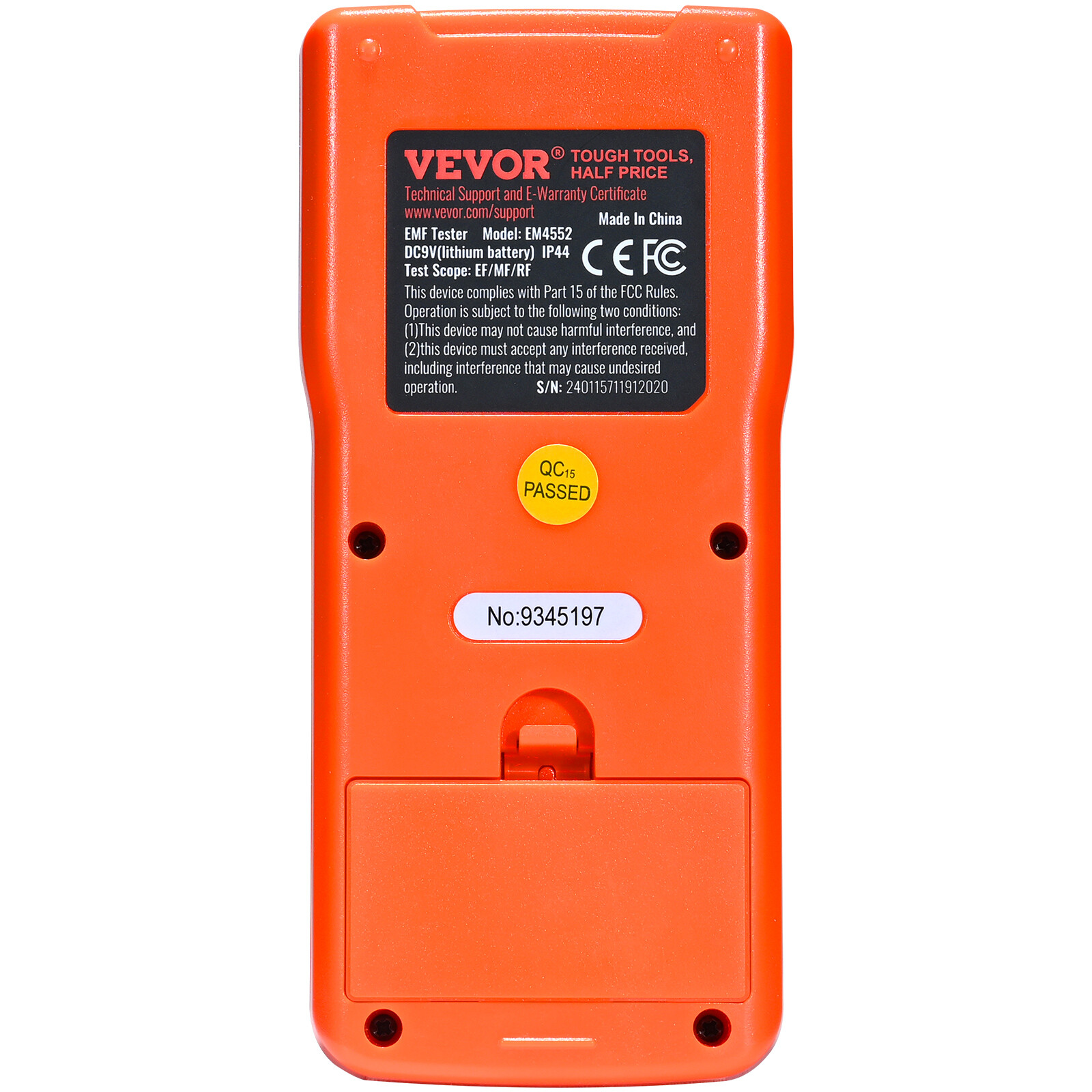 VEVOR Digital LCD 3-in-1 EMF Meter Electromagnetic Radiation Detector EF MF RF