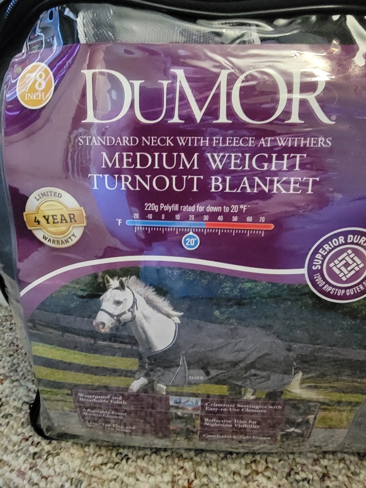 Dumor Medium Weight Turnout Blanket 78 Inch