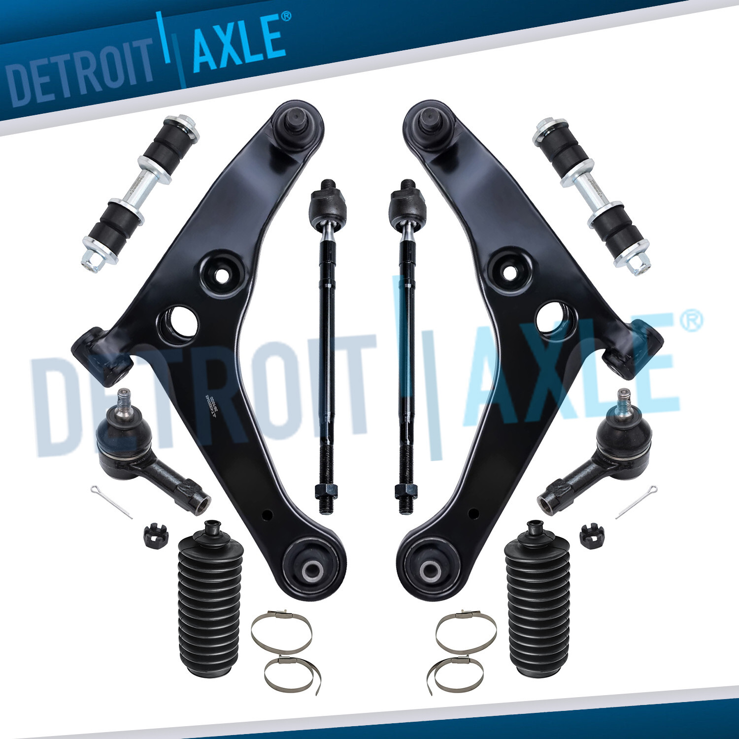 FWD Front Lower Control Arm Inner Outer Tie Rods for 2002-2007 Mitsubishi Lancer