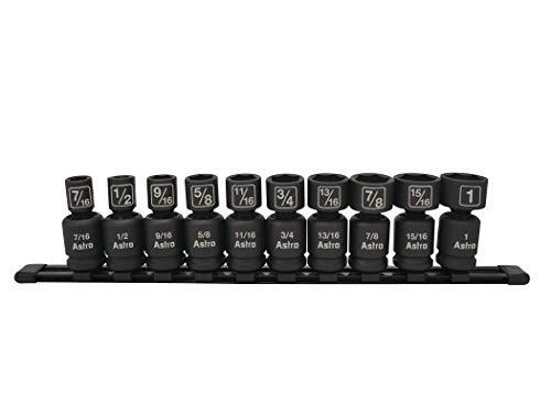Astro Pneumatic 78240 10Piece 1/2" Drive Nano Pinless Universal Impact Sockets