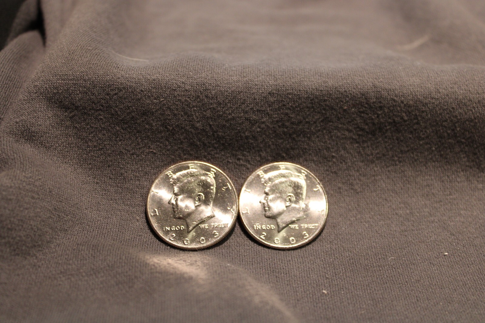2003  P & D  KENNEDY HALF DOLLARS  AU/BU   (2-COIN SET) 50 CENT PIECES