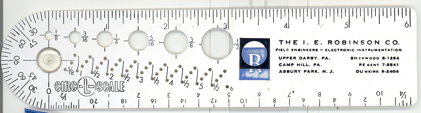 I. E. Robinson Circ-L-Scale te,plate and rule Pocket Chart