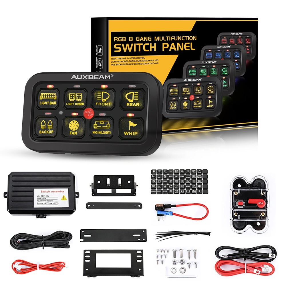 AUXBEAM AR-800 Multifunction 8 Gang RGB Switch Panel bluetooth APP Controller