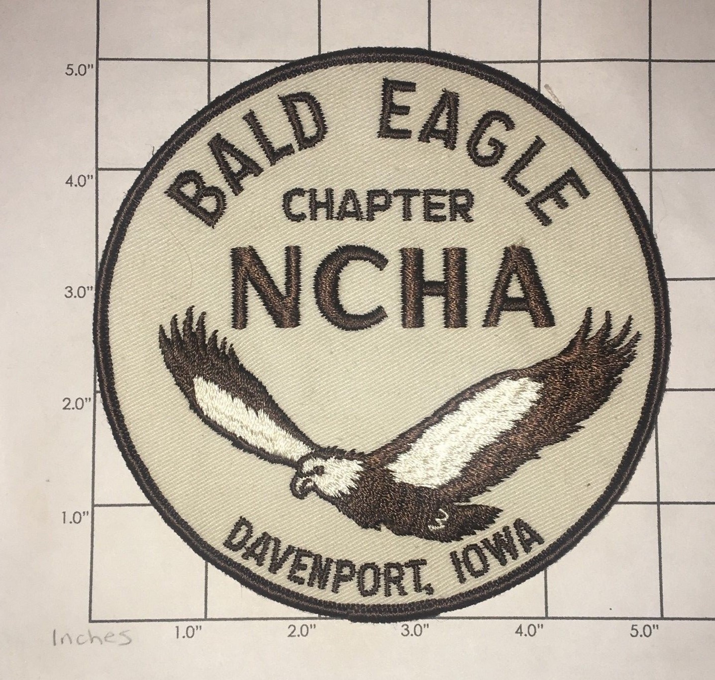 NCHA Patch - Bald Eagle Chapter - Davenport, Iowa - Vintage