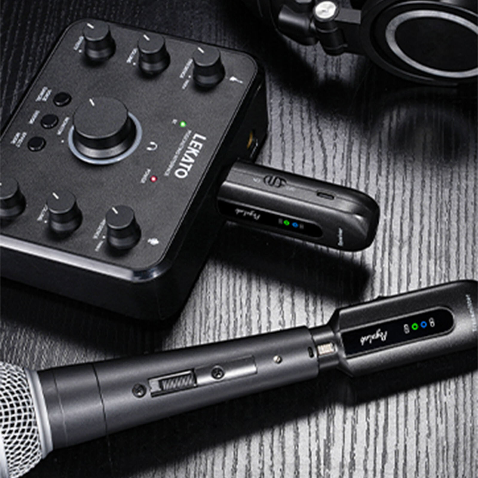 POGOLAB 2.4G XLR Wireless Microphone Transmitter Receiver 48V Phantom Power