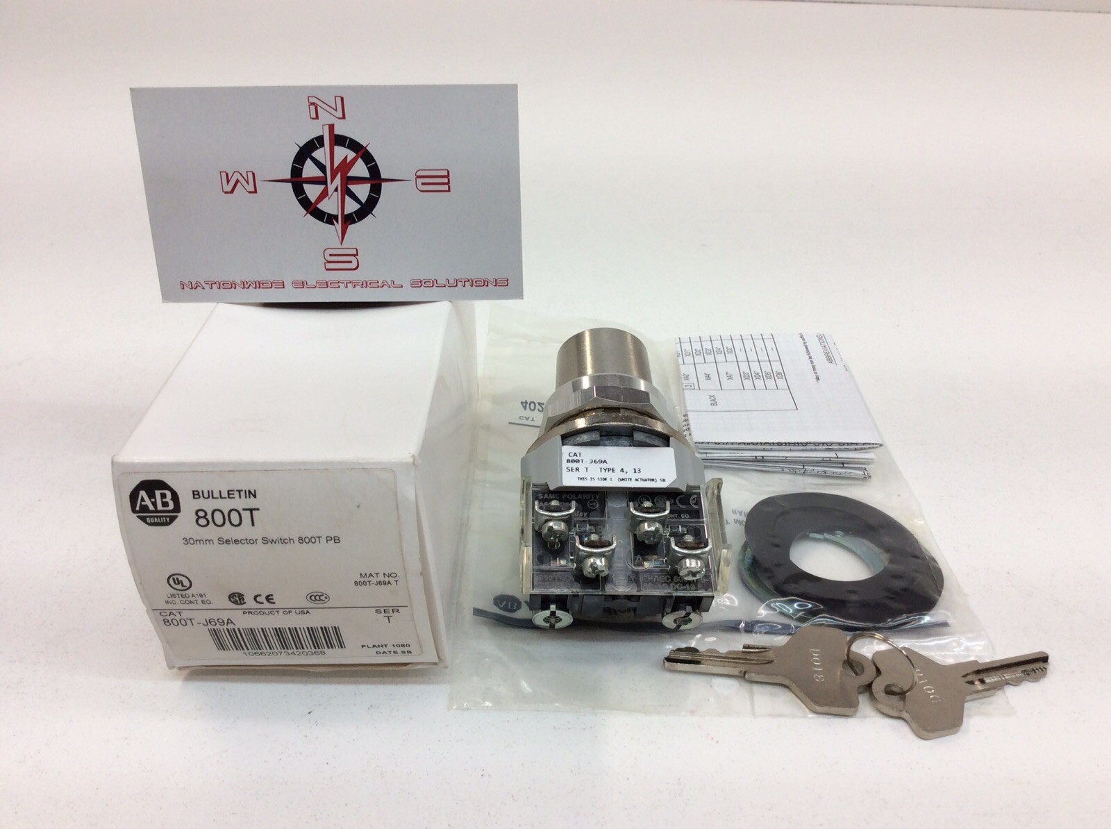 Allen Bradley 800T-J69A 30mm Selector Switch 800T PB - New in Box