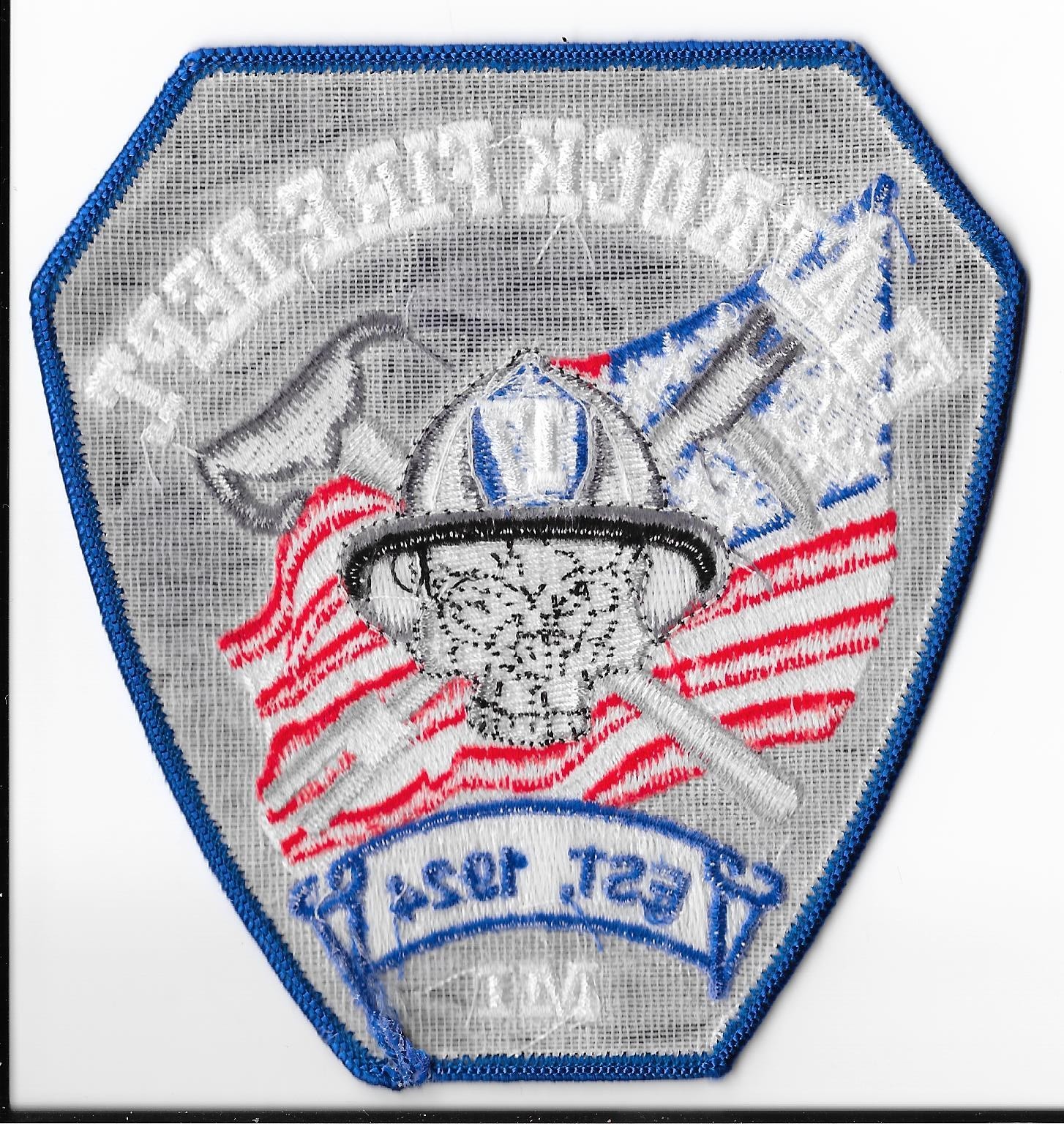 Flatrock Fire Department, Michigan Shoulder Patch V1