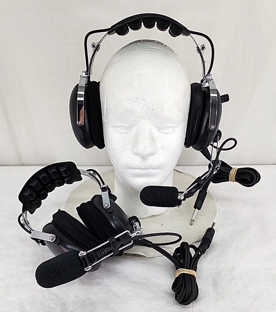 Marv Golden MG Aviation Pilot Headphones/ Headset Dual Plug Model MG-40 PNR