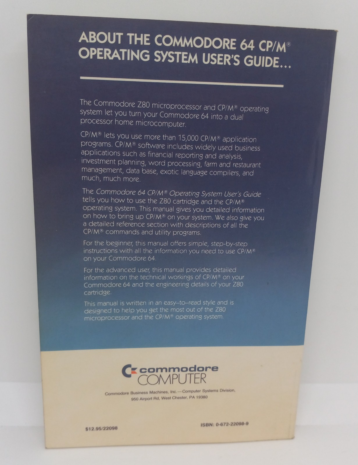 Vintage 1983 Commodore 64 CP/M Operating System User’s Guide + Registration Card