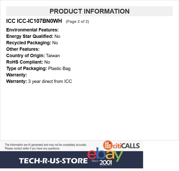 ICC ICC-IC107BN0WH Feedthrough/Blank Keystone Module 10 Pack White