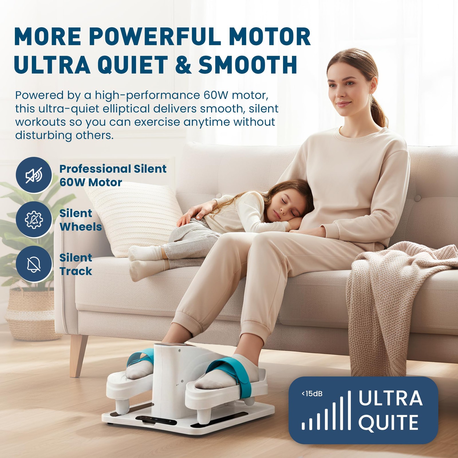 Elliptical Machine Electric Seated Pedal Exerciser 12-Speed Corded Remote LCD
